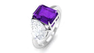 Rosec Jewels-Real Amethyst and Moissanite Toi Et Moi Ring