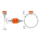 Rosec Jewels-8 MM Asscher Cut Lab Grown Orange Sapphire Solitaire Celtic Engagement Ring