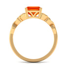 Rosec Jewels-8 MM Asscher Cut Lab Grown Orange Sapphire Solitaire Celtic Engagement Ring