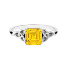 Rosec Jewels-Certified Lab Grown Yellow Sapphire Celtic Solitaire Engagement Ring