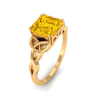 Rosec Jewels-Certified Lab Grown Yellow Sapphire Celtic Solitaire Engagement Ring