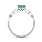 Rosec Jewels-Certified Asscher Cut Lab Grown Green Sapphire Solitaire Celtic Engagement Ring