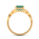 Rosec Jewels-Certified Asscher Cut Lab Grown Green Sapphire Solitaire Celtic Engagement Ring