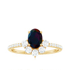 Rosec Jewels-Oval Black Opal and Diamond Half Halo Engagement Ring