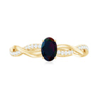 Rosec Jewels-Oval Black Opal and Diamond Braided Engagement Ring