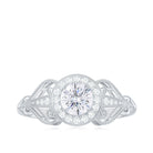 Rosec Jewels-3/4 CT Statement Zircon Engagement Ring with Beaded Details