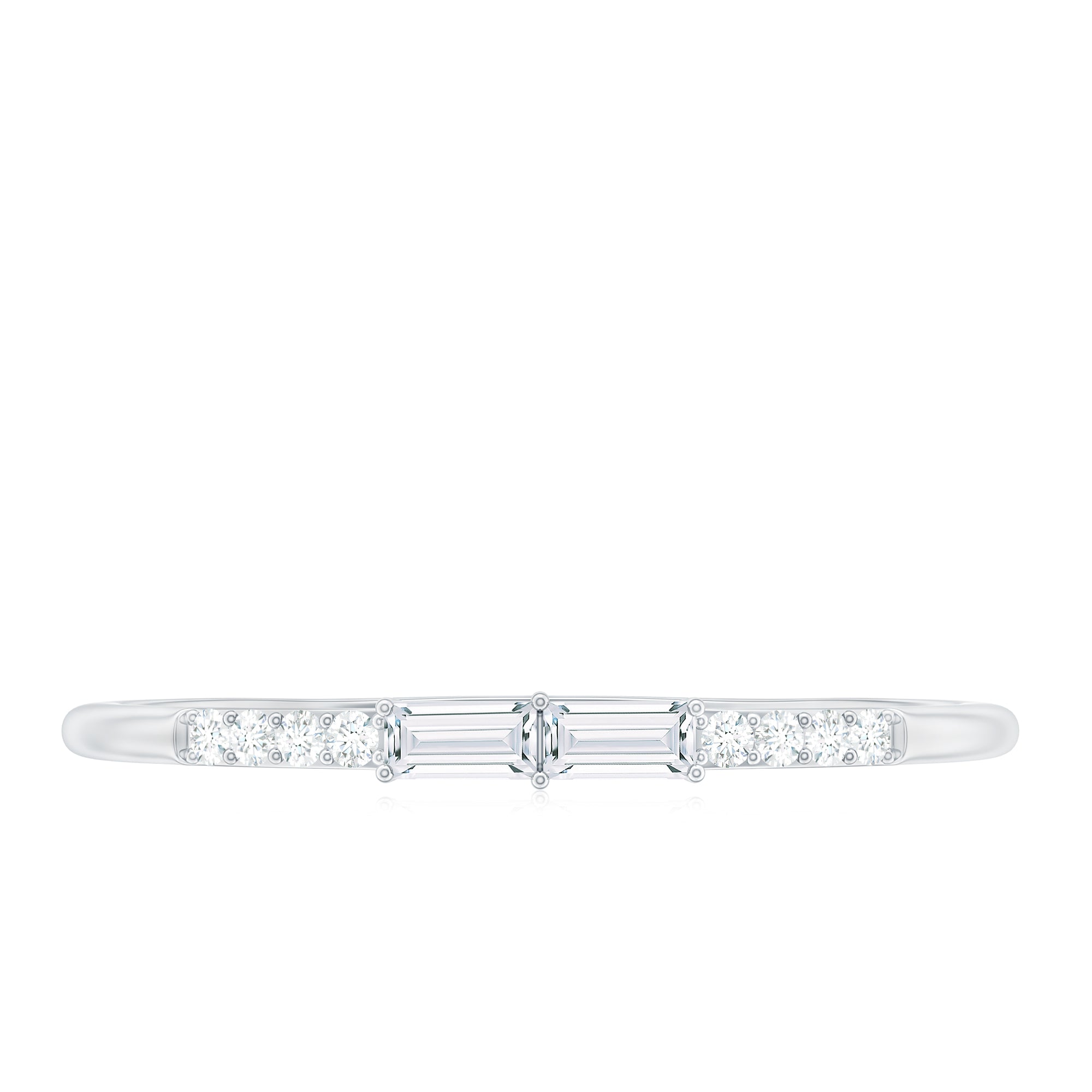 Rosec Jewels-East West Diamond Minimal Stackable Ring in Prong Setting