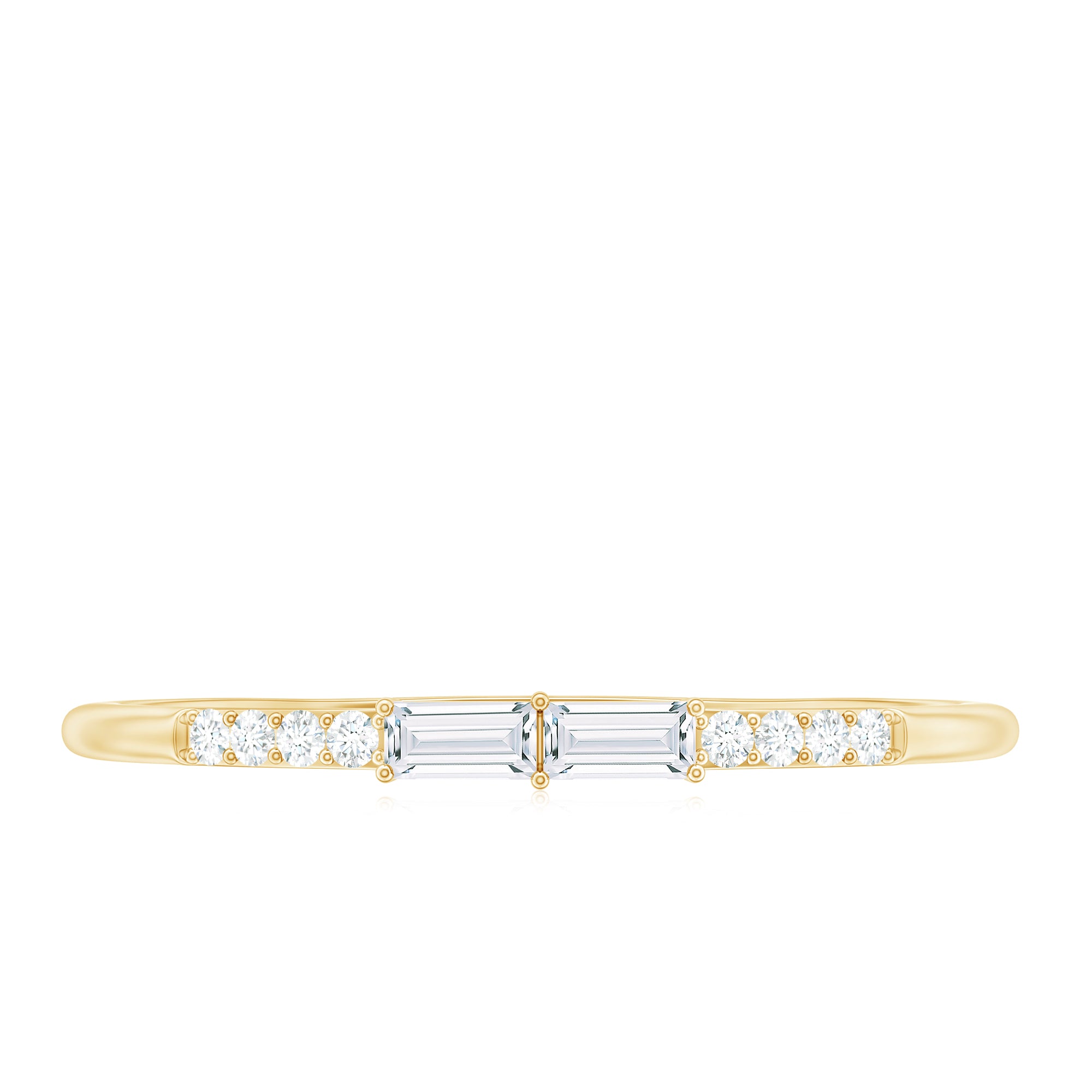 Rosec Jewels-East West Diamond Minimal Stackable Ring in Prong Setting