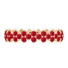 Round Lab Created Ruby Cluster Eternity Ring in Prong Setting Lab Created Ruby - ( AAAA ) - Quality - Rosec Jewels