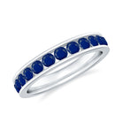 Rosec Jewels-1.25 CT Blue Sapphire Eternity Ring in Trellis setting