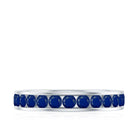 Rosec Jewels-1.25 CT Blue Sapphire Eternity Ring in Trellis setting