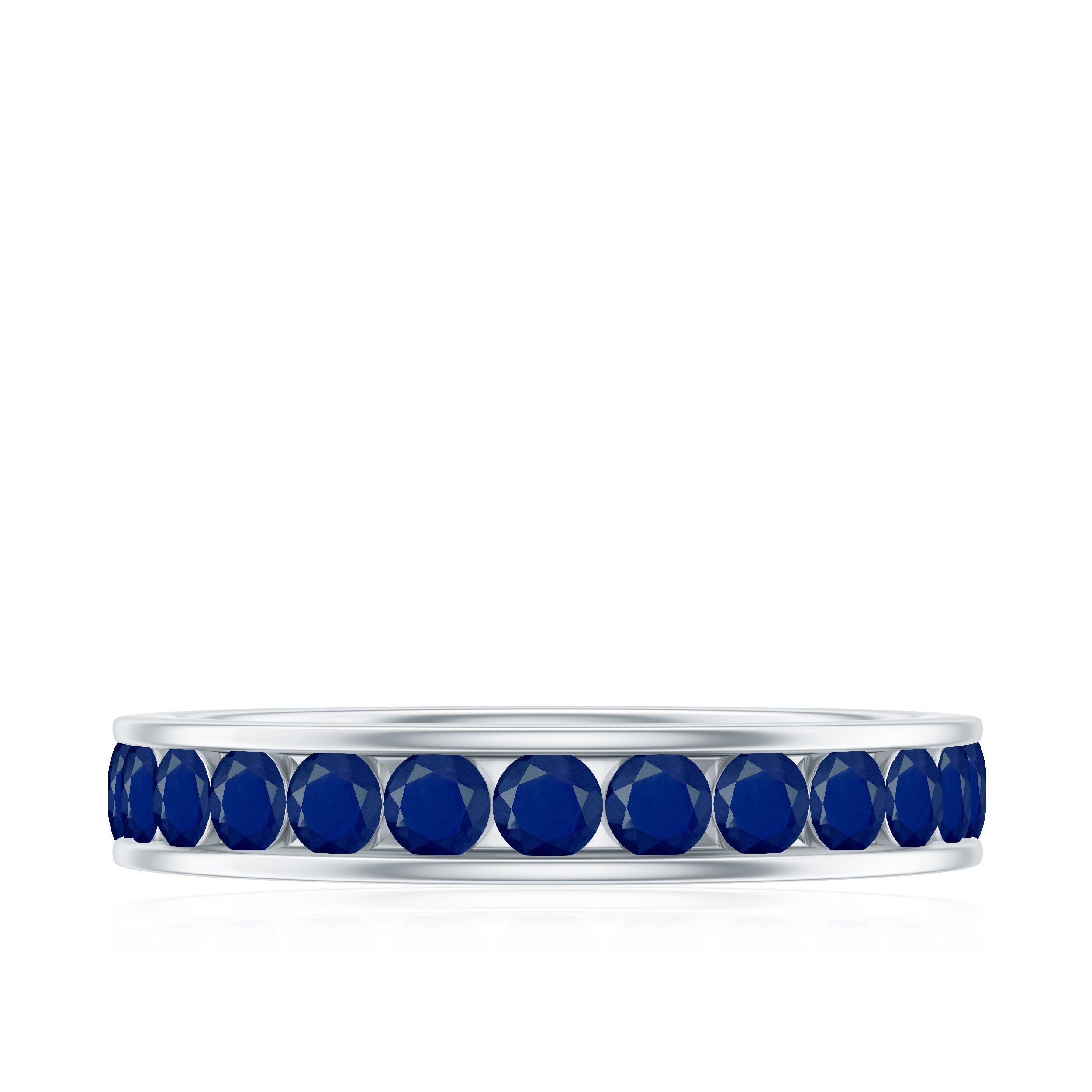 Rosec Jewels-1.25 CT Blue Sapphire Eternity Ring in Trellis setting