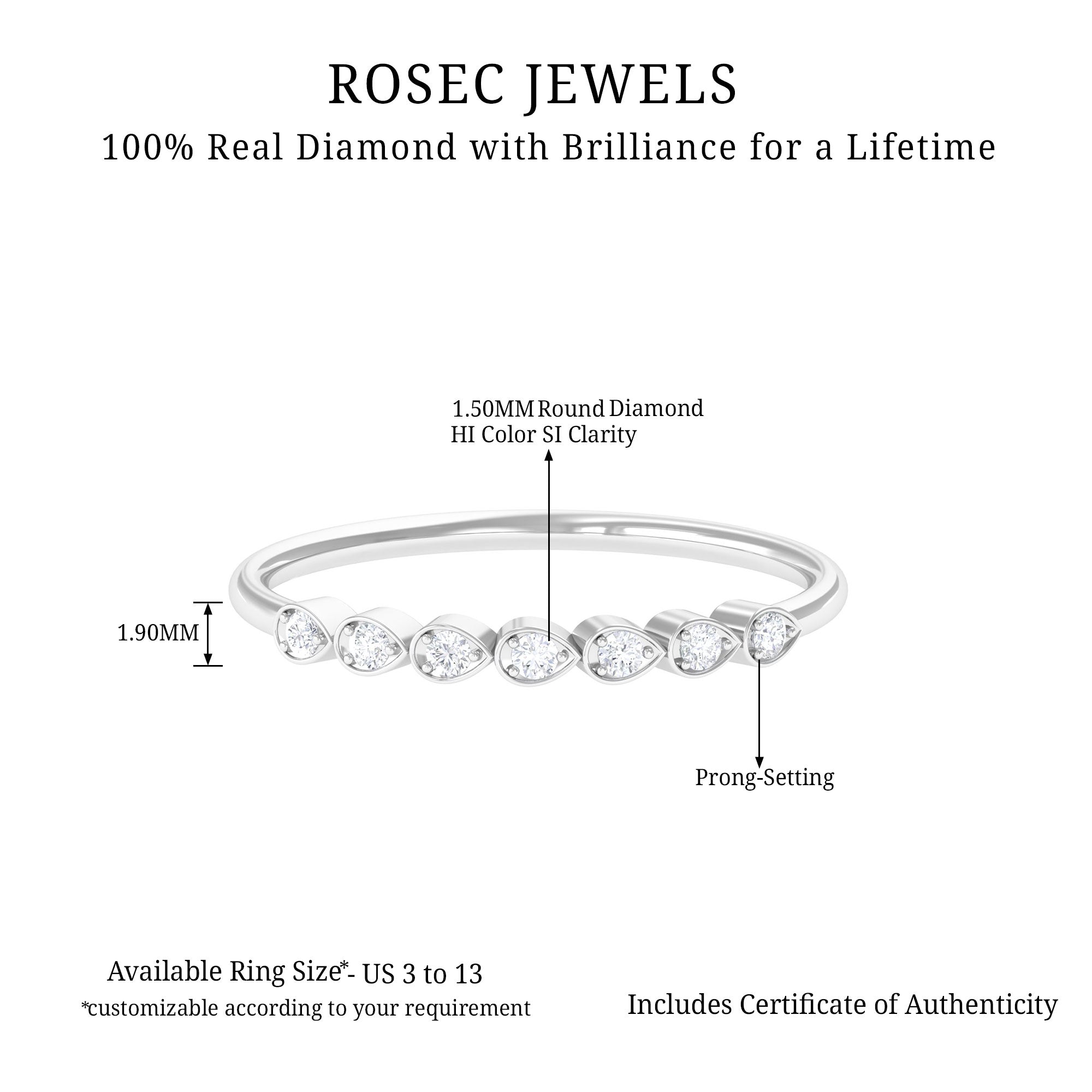 Rosec Jewels-Simple Diamond Seven Stone Stackable Ring