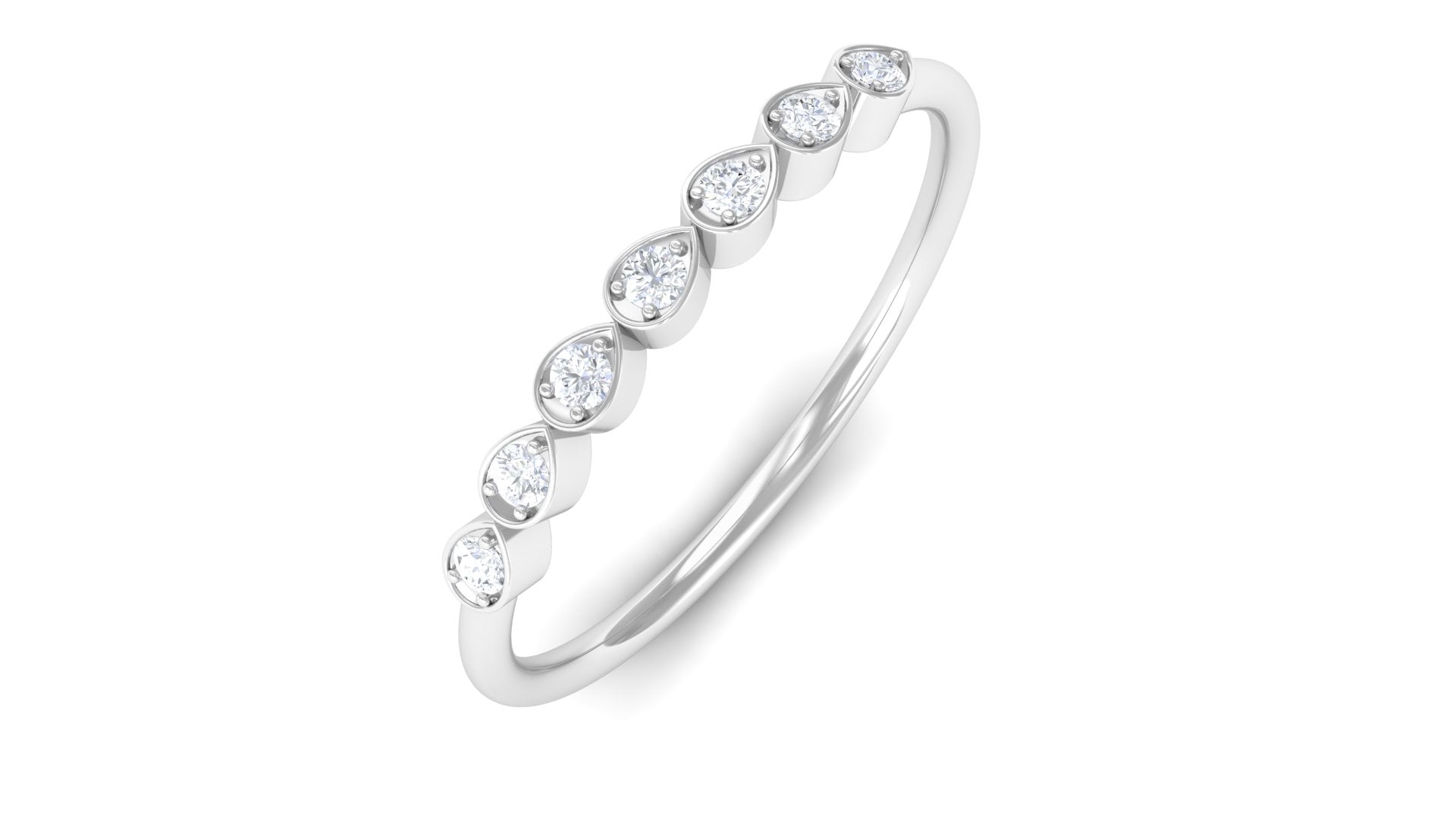 Rosec Jewels-Simple Diamond Seven Stone Stackable Ring