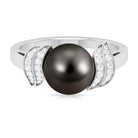 Rosec Jewels-Natural Tahitian Pearl and Diamond Solitaire Engagement Ring