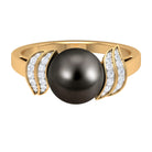 Rosec Jewels-Natural Tahitian Pearl and Diamond Solitaire Engagement Ring