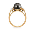 Rosec Jewels-Natural Tahitian Pearl and Diamond Solitaire Engagement Ring