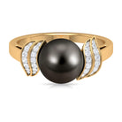 Rosec Jewels-Natural Tahitian Pearl and Diamond Solitaire Engagement Ring