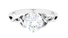 8 MM Round Cut Moissanite Solitaire Celtic Ring in 6 Prong Setting Moissanite - ( D-VS1 ) - Color and Clarity - Rosec Jewels