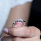 Rosec Jewels-3 Stone Moissanite Minimal Promise Ring