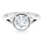 2 CT Split Shank Solitaire Moissanite Engagement Ring Moissanite - ( D-VS1 ) - Color and Clarity - Rosec Jewels