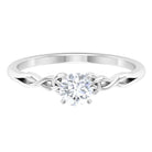 Rosec Jewels-Round Moissanite Solitaire Celtic Promise Ring