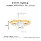 Rosec Jewels-Solitaire Moissanite Engagement Ring with Side Stones