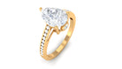 Rosec Jewels-Pear Cut Solitaire and Hidden Moissanite Ring with Channel Set Side Stones