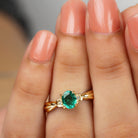 Rosec Jewels-Oval Emerald Solitaire Ring with Diamond