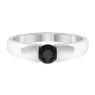 Rosec Jewels-5 MM Round Cut Black Diamond Solitaire Band in Tension Mount Setting