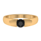 Rosec Jewels-5 MM Round Cut Black Diamond Solitaire Band in Tension Mount Setting