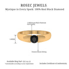 Rosec Jewels-5 MM Round Cut Black Diamond Solitaire Band in Tension Mount Setting