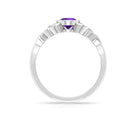 Rosec Jewels-5 MM Round Shape Amethyst Solitaire Ring in Bezel Setting with Celtic Shank