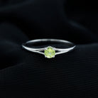 Rosec Jewels-Minimal Peridot Solitaire Promise Ring in Split Shank