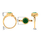 Rosec Jewels-5 MM Round Cut Solitaire Emerald Ring in Bezel Setting with Crossover Shank