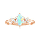 Rosec Jewels-3/4 CT Marquise Cut Ethiopian Opal and Diamond Minimal Ring