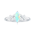 Rosec Jewels-3/4 CT Marquise Cut Ethiopian Opal and Diamond Minimal Ring