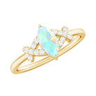 Rosec Jewels-3/4 CT Marquise Cut Ethiopian Opal and Diamond Minimal Ring