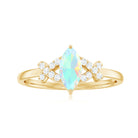 Rosec Jewels-3/4 CT Marquise Cut Ethiopian Opal and Diamond Minimal Ring