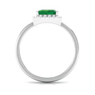 Rosec Jewels-Lab Grown Emerald Octagon Statement Engagement Ring with Diamond Halo