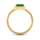 Rosec Jewels-Lab Grown Emerald Octagon Statement Engagement Ring with Diamond Halo