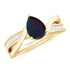 Rosec Jewels-Pear Cut Solitaire Black Opal and Diamond Infinity Engagement Ring