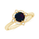 Rosec Jewels-Vintage Inspired Black Opal and Diamond Engagement Ring