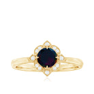 Rosec Jewels-Vintage Inspired Black Opal and Diamond Engagement Ring