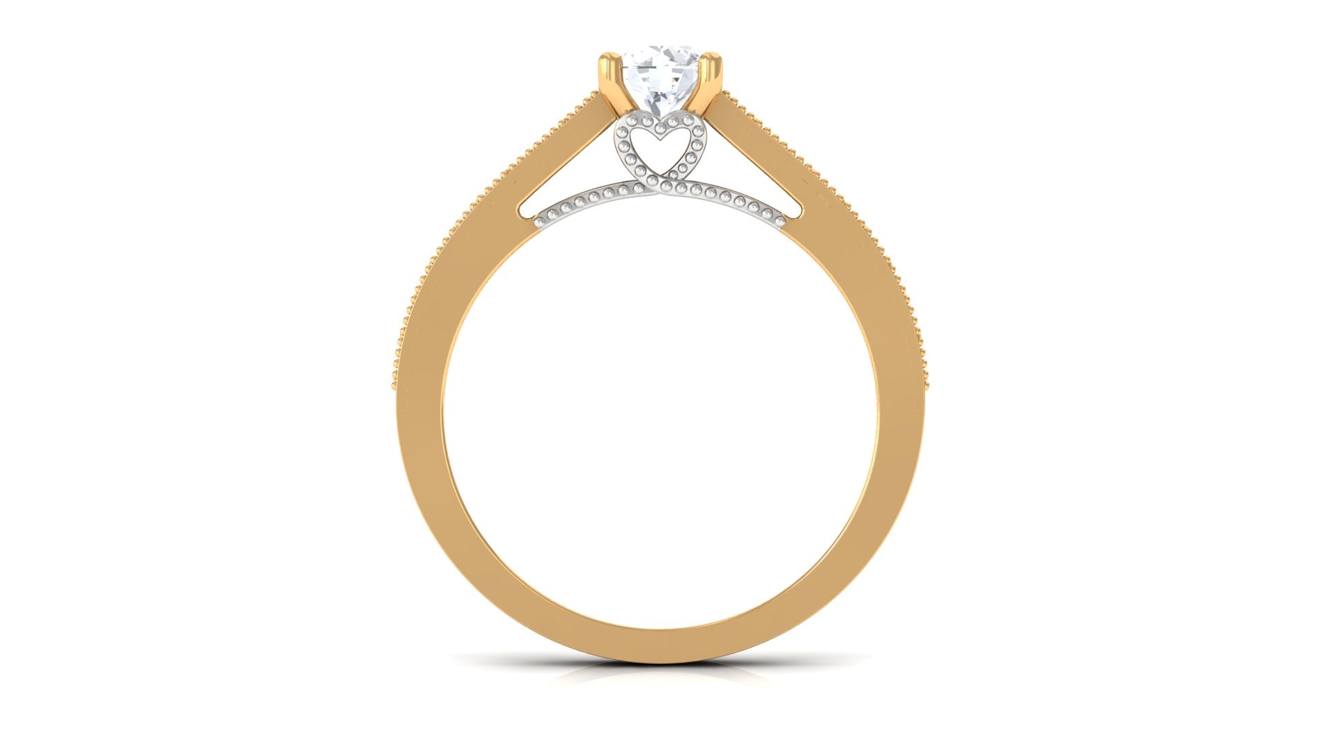 Rosec Jewels-Minimal Diamond Hidden Heart Engagement Ring