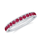 Rosec Jewels-Channel Set Ruby Half Eternity Ring for Women