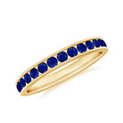 Rosec Jewels-1/2 CT Channel Set Blue Sapphire Half Eternity Ring for Women