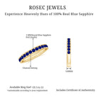 Rosec Jewels-1/2 CT Channel Set Blue Sapphire Half Eternity Ring for Women