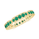 Rosec Jewels-1 CT Emerald Eternity Ring in Pin Point Setting for Women