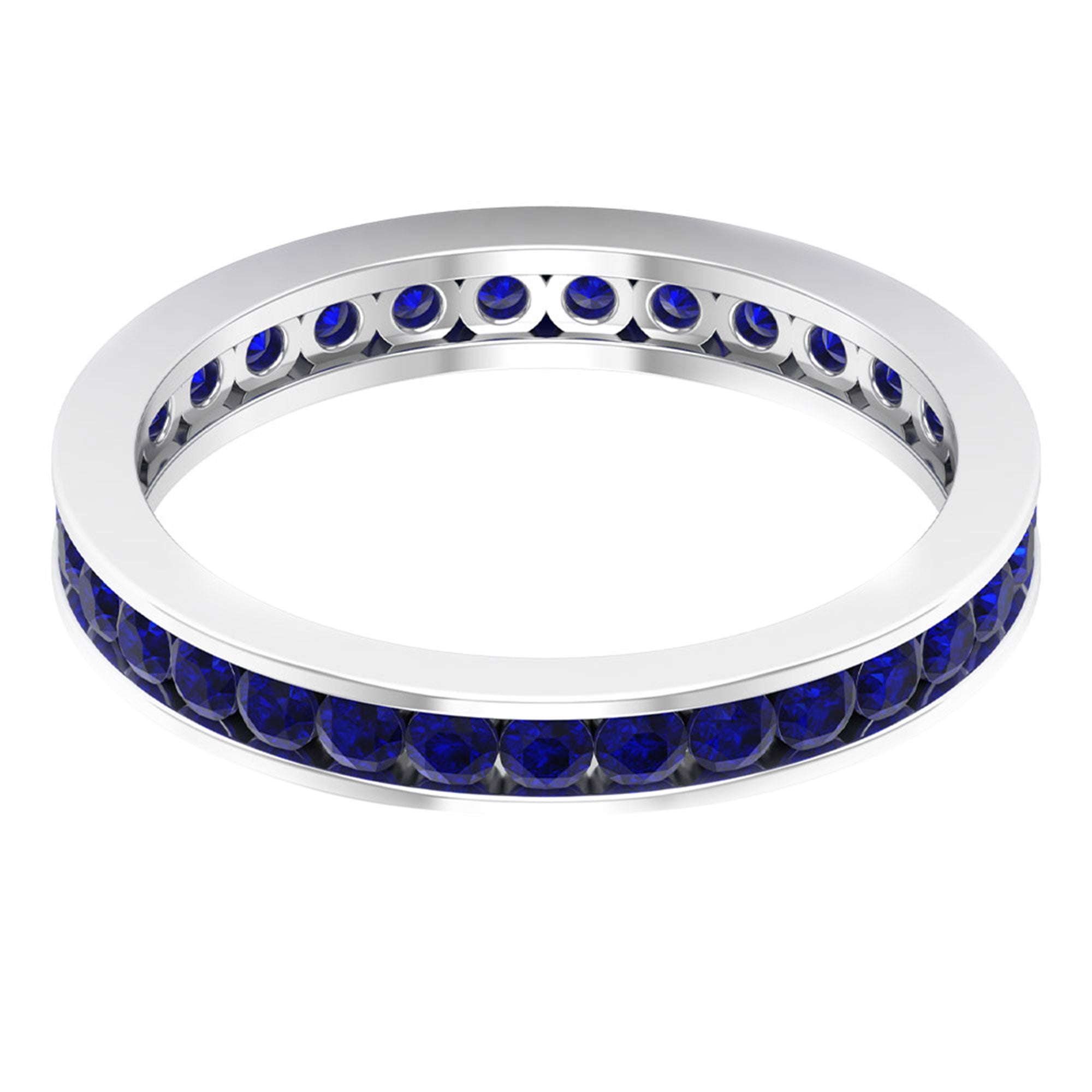 Rosec Jewels-1.50 CT Blue Sapphire Full Eternity band Ring